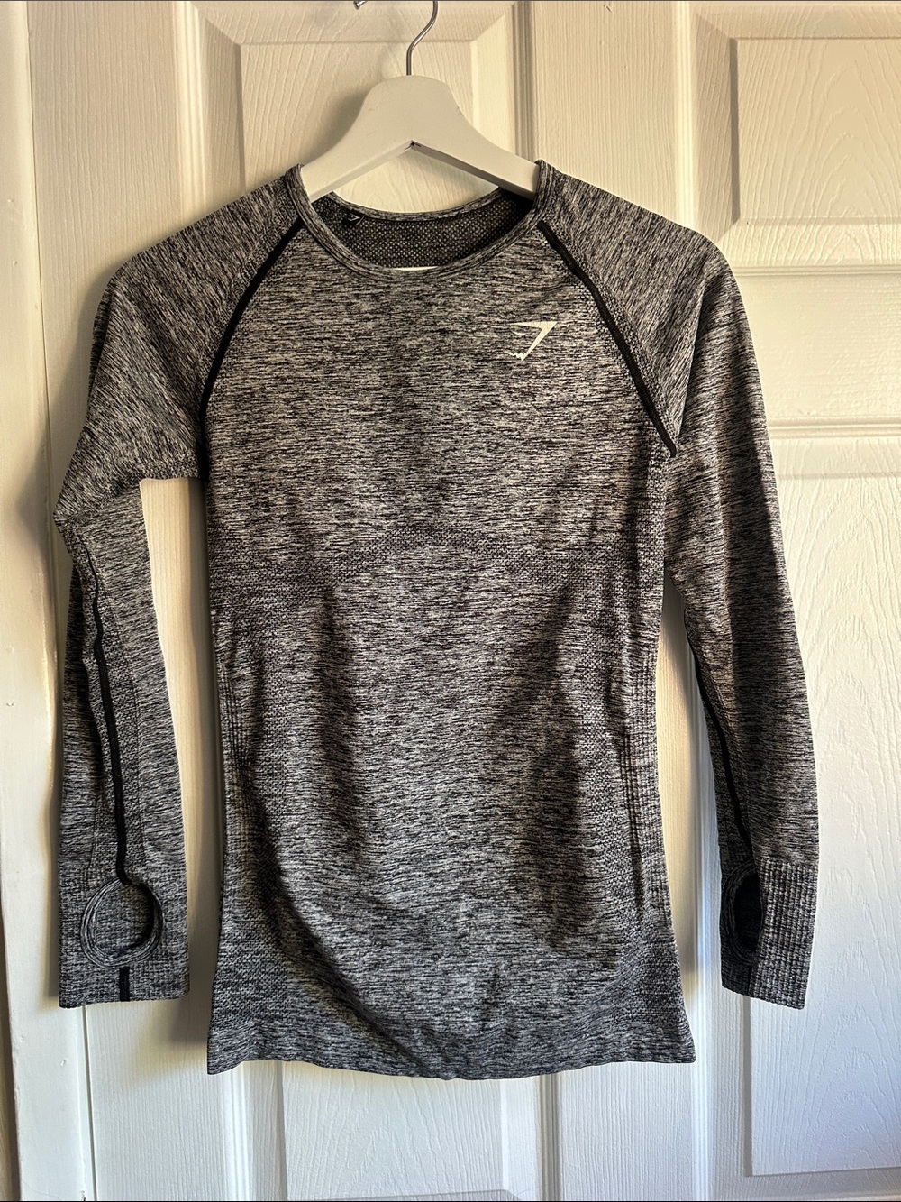 Gymshark Heather Gray Seamless Long Sleeve Fitness Top